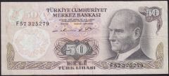 6.Emisyon 1.Tertip 50 Lira F57 325279 Çok Temiz