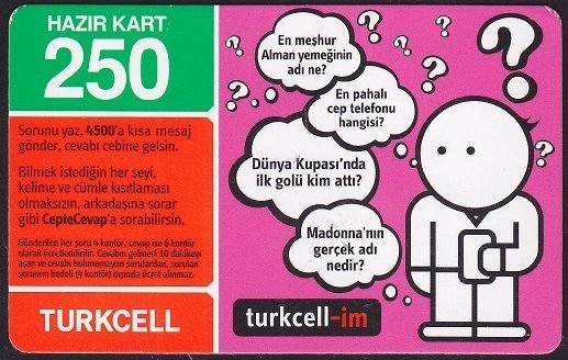 Turkcell Hazır Kart 250 Kontör 2009