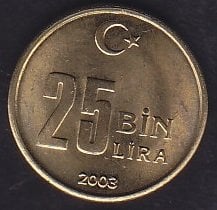 2003 Yılı 25000 Lira Çilaltı Çil