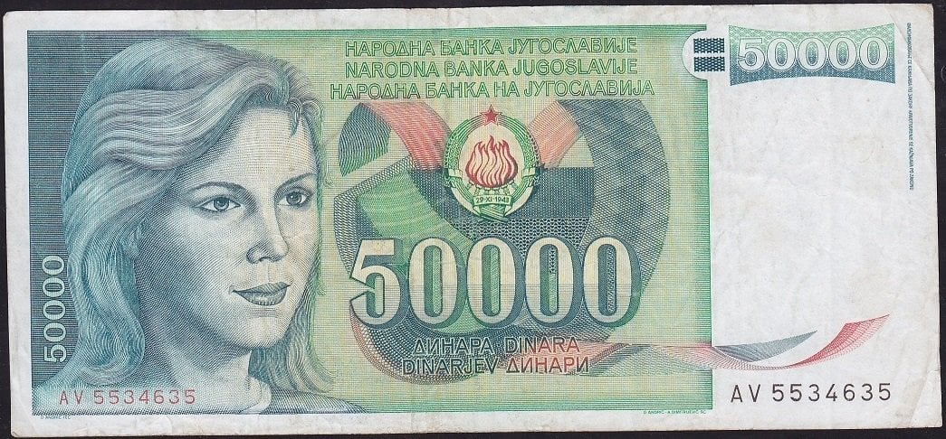 Yugoslavya 50000 Dinar 1988 Çok Temiz+