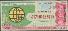 1987 29 Kasım Yarım Bilet - Z-B Serisi