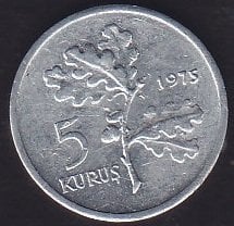 1975 Yılı 5 Kuruş