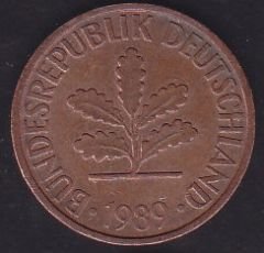 Almanya 2 Pfennig 1989 D