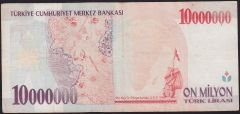 7.Emisyon 10 000 000 Lira A23 163540 Çok Temiz