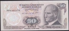 6.EMİSYON 1.TERTİP 50 LİRA H68 005034 ÇİLALTI ÇİL