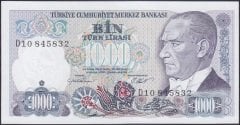 7.Emisyon 1.Tertip 1000 Lira D10 845832 Çil