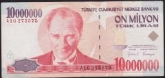 7.Emisyon 10 000 000 Lira A16 275575 Çok Temiz