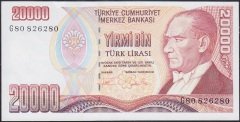 7.Emisyon 2.Tertip 20000 Lira G80 826280 Ççt Çilaltı