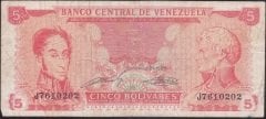 VENEZUELA 5 BOLİVARES 1989 ÇOK TEMİZ