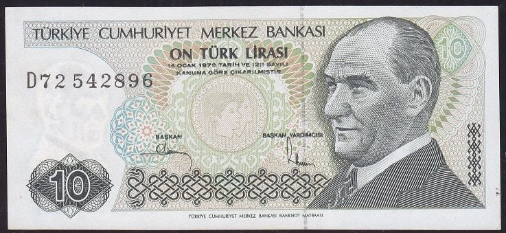 7.Emisyon 2.Tertip 10 Lira D72 542896 Çilaltı Çil