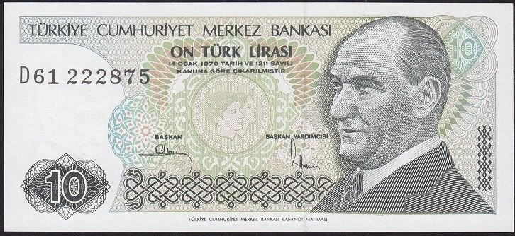 7.Emisyon 2.Tertip 10 Lira D61 222875 Çil