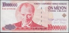 7.Emisyon 10 000 000 Lira G42 193824 Çok Çok Temiz