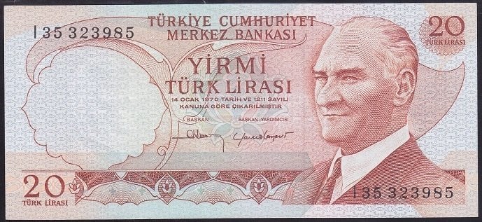 6.EMİSYON 4.TERTİP 20 LİRA I35 323985 ÇÇT ÇİLALTI