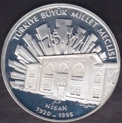 1995 Yılı TBMM 50000 Lira Gümüş Çil