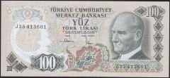 6.Emisyon 3.Tertip 100 Lira J35 413601 Çilaltı Çil