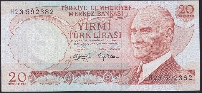 6.EMİSYON 3.TERTİP 20 LİRA H23 592382 ÇİLALTI ÇİL