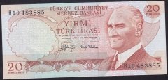 6.EMİSYON 3.TERTİP 20 LİRA H19 483885 ÇİLALTI ÇİL