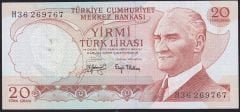 6.Emisyon 3.Tertip 20 Lira H36 269767 Çilaltı Çil