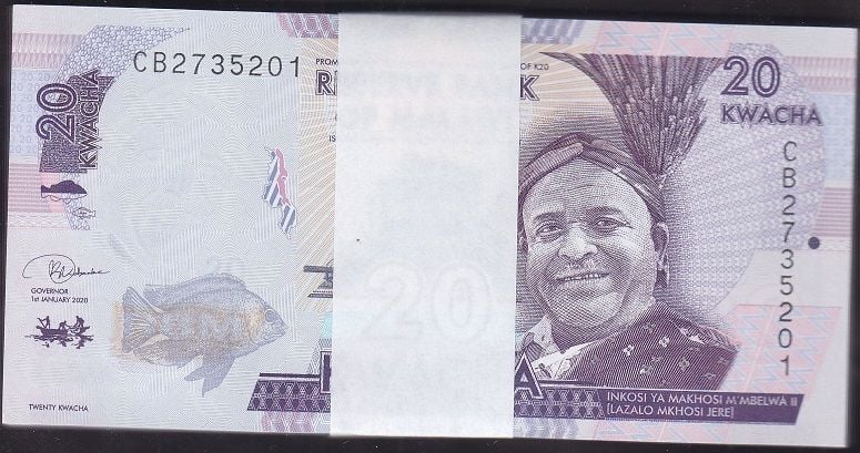 Malawi 20 Kwacha 2020 Çil Deste (100 Adet)