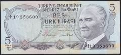 6.Emisyon 2.Tertip 5 Lira H19 358600 Ççt Çilaltı