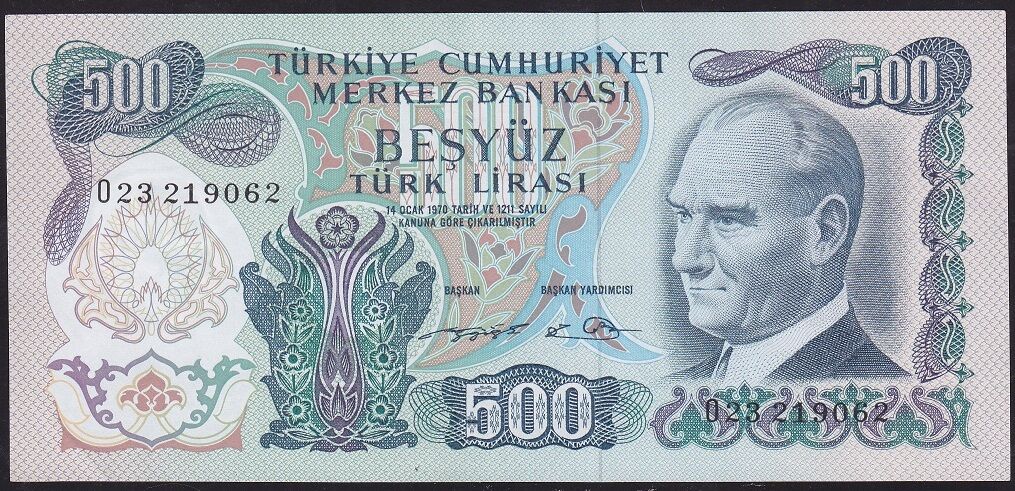 6.Emisyon 2.Tertip 500 Lira O23 219062 Çilaltı Çil