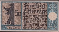 Almanya 50 Pfennig Notgeld 1921 Çok Çok Temiz+