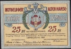 Almanya 25 Pfennig Notgeld 1921 Çilaltı Çil