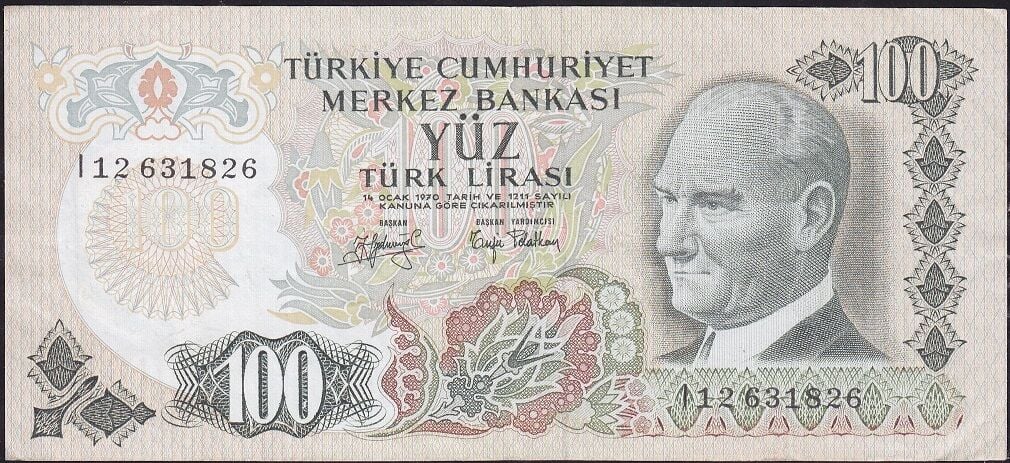 6.Emisyon 2.Tertip 100 Lira I12 631826 Çok Temiz+