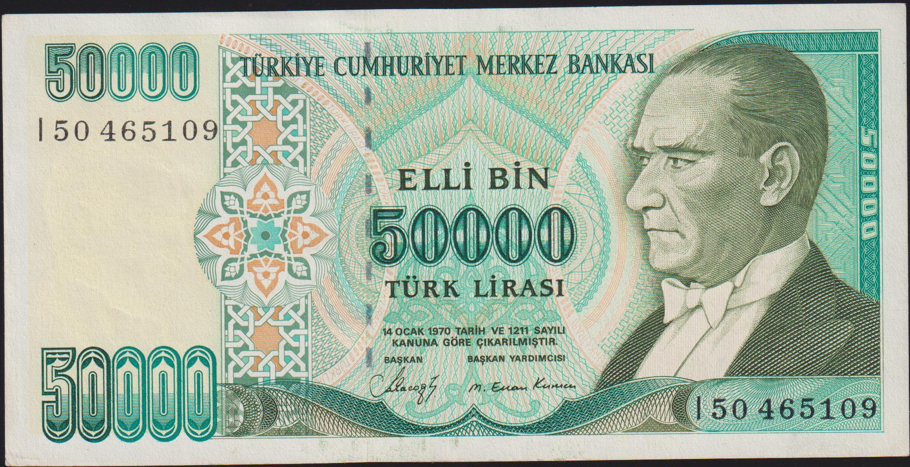 7.Emisyon 1.Tertip 50000 Lira I50 465109 Çilaltı