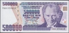 7.Emisyon 3.Tertip 500000 Lira G40 376415 Çil