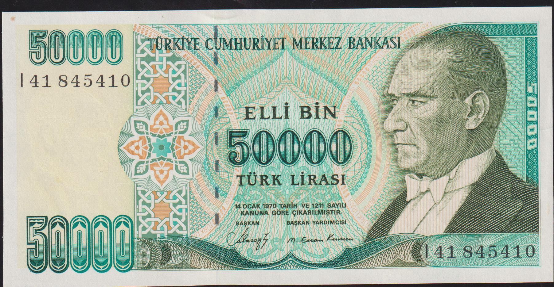 7.Emisyon 1.Tertip 50000 Lira I41 845410 Çilaltı Çil