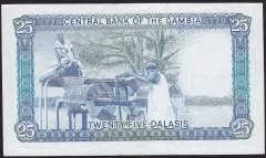 Gambia 25 Dalasıs 1987-1990 Çok Çok Temiz Pick 11b