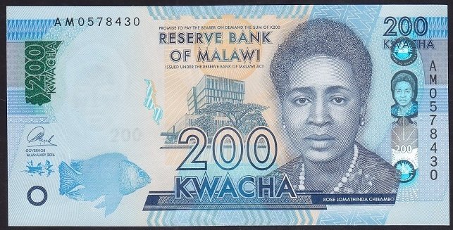Malawi 200 Kwacha 2016 ÇİL Pick 60