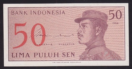 Endonezya 50 Sen 1964 ÇİL Pick 94