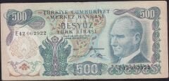 6.Emisyon 2.Tertip 500 Lira E42 002922 Çok Temiz