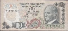 6.Emisyon 2.Tertip 100 Lira H44 816322 Çok Temiz