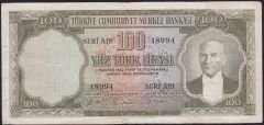 5.Emisyon 1.Tertip 100 Lira A19 48994 Temiz+