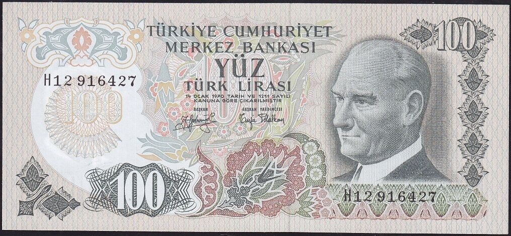 6.Emisyon 2.Tertip 100 Lira H12 916427 Çilaltı Çil