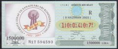 2003 9 HAZİRAN ÇEYREK BİLET R SERİSİ