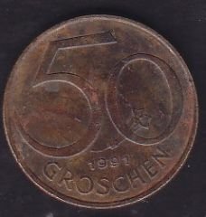 Avusturya 50 Groschen 1991