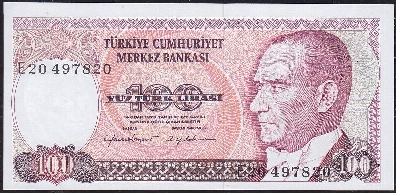 7.Emisyon 2.Tertip 100 Lira E20 497820 Çil