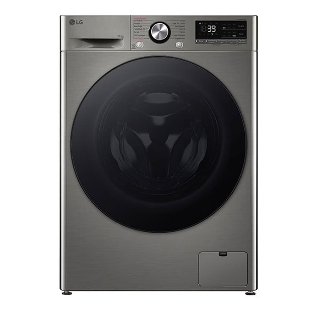 LG F4Y7EYWYP.APTPLTK Çamaşır Makinesi 11 kg Wi-Fi ve Buhar Özellikli Metalik Gri