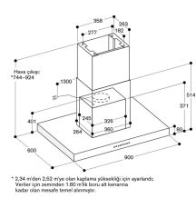 Gaggenau AI240191 200 Serisi Ada Davlumbazı 90 Cm Paslanmaz Çelik
