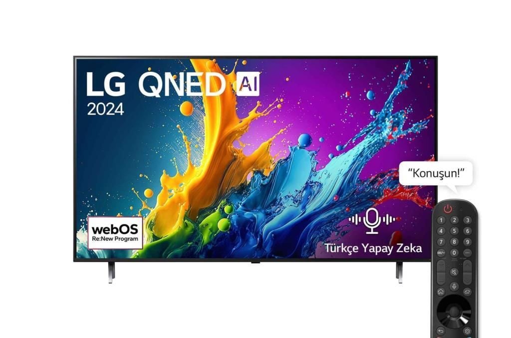 LG LCD 75QNED80T6A 75 inç LG QNED AI QNED80 4K Smart TV AI Sihirli Kumanda