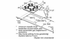 Siemens EO7C2HO12O Ankastre Gazlı Cam Ocak Beyaz 67cm