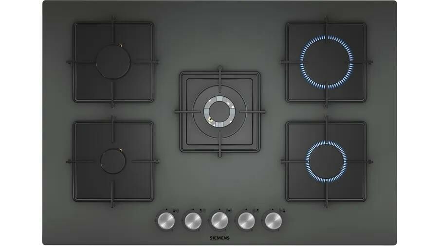 Siemens EN7B9QO12O iQ300 Gazlı Ocak 75 cm Sert cam, Antrasit gri
