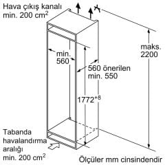 Siemens KI87SAFE0N  iQ500 Ankastre Alttan Donduruculu Buzdolabı 272 L