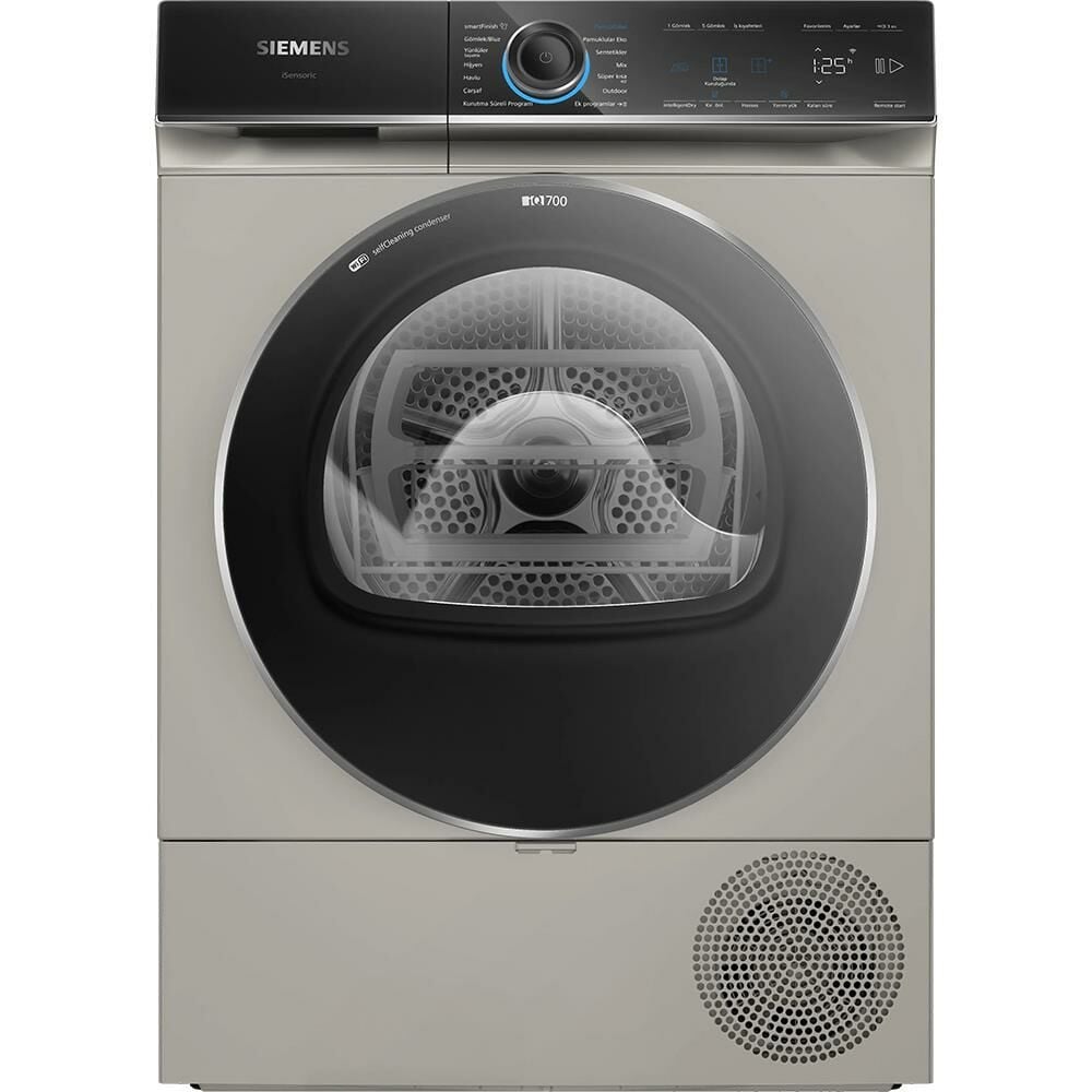 Siemens WQ45B2AXTR  iQ700 Isı Pompalı Kurutma Makinesi Gümüş
