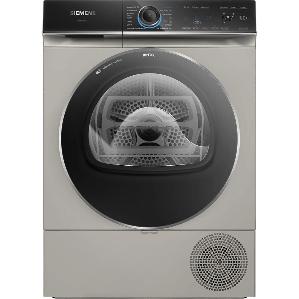 Siemens WQ45B2AXTR  iQ700 Isı Pompalı Kurutma Makinesi Gümüş