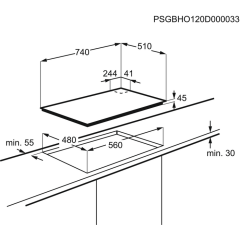 Electrolux KGG7536K 75 cm Cam Gazlı Ocak